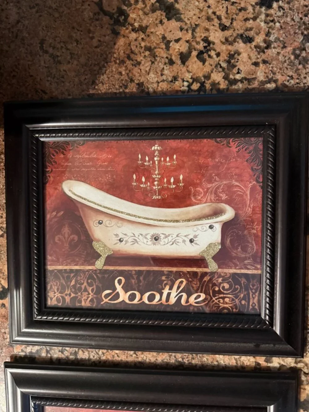 Bathroom Artwork Vintage Bath Tub Art Prints Soothe & Relax Spa Picture Set of 2